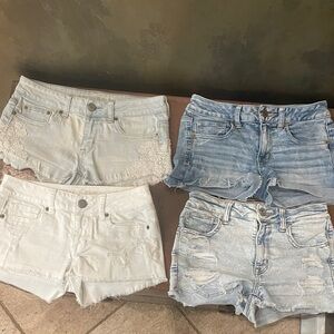 4 pairs of AE's Women's Denim Shorts